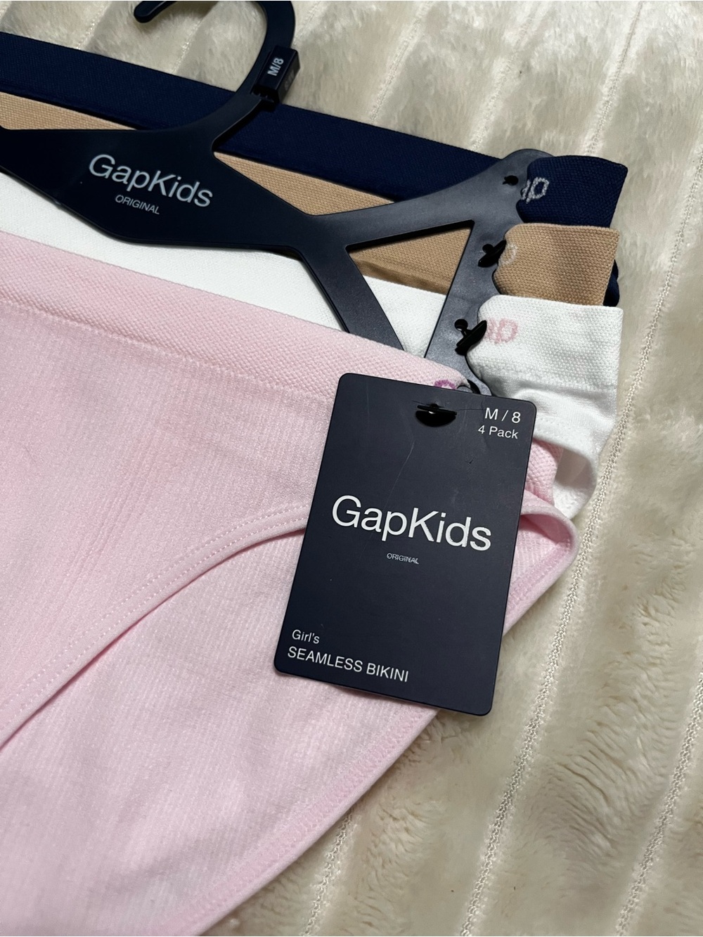 GAP Kids Seamless Bikini Underwear - Light Pink, White, Navy, Tan (4-Pack) - Picture 2 of 6